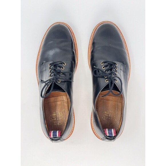 J Crew Mens Shoes Black Oar Stripe Italian Leather Derby Lace Up Formal US 8 main image 5